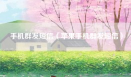 手机群发短信（苹果手机群发短信）