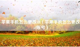 苹果手机怎么更改ID（苹果手机怎么更改id账号）