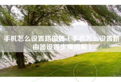 手机怎么设置路由器（手机怎么设置路由器设置步骤图解）