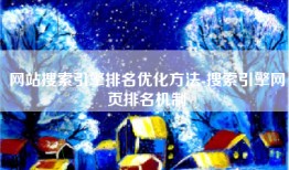 网站搜索引擎排名优化方法-搜索引擎网页排名机制