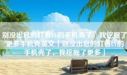 别没出息的盯着LV的手机壳了，我挖掘了更多手机壳英文「别没出息的盯着LV的手机壳了，我挖掘了更多」