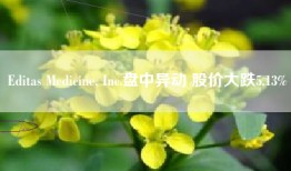 Editas Medicine, Inc.盘中异动 股价大跌5.13%