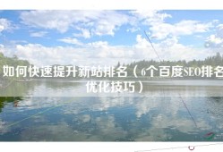如何快速提升新站排名（6个百度SEO排名优化技巧）