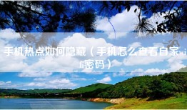 手机热点如何隐藏（手机怎么查看自家wifi密码）
