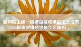 新网站上线一周被百度收录后但是没有权重跟排名这是什么原因