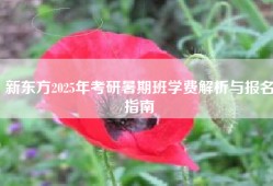新东方2025年考研暑期班学费解析与报名指南