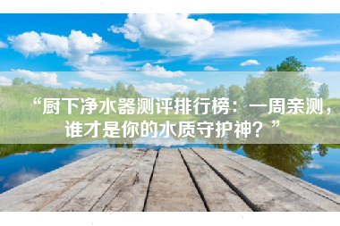 “厨下净水器测评排行榜：一周亲测，谁才是你的水质守护神？”