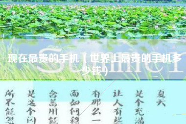 现在最贵的手机（世界上最贵的手机多少钱）