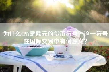 为什么CNY是欧元的货币符号？这一符号在国际交易中有何意义？