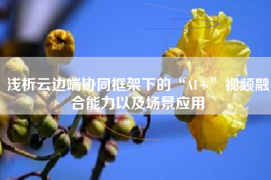 浅析云边端协同框架下的“AI+”视频融合能力以及场景应用